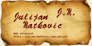 Julijan Matković vizit kartica